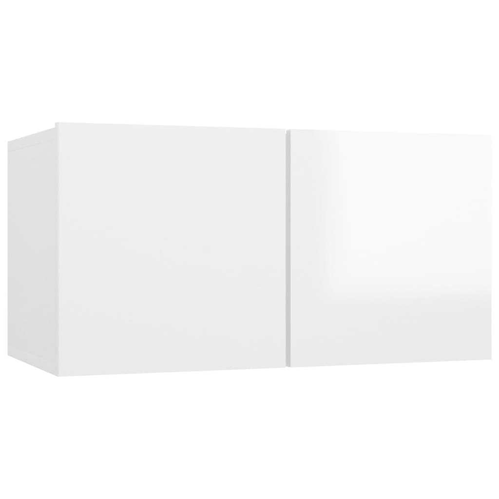vidaXL 7-dielna súprava TV skriniek lesklé biele drevotrieska
