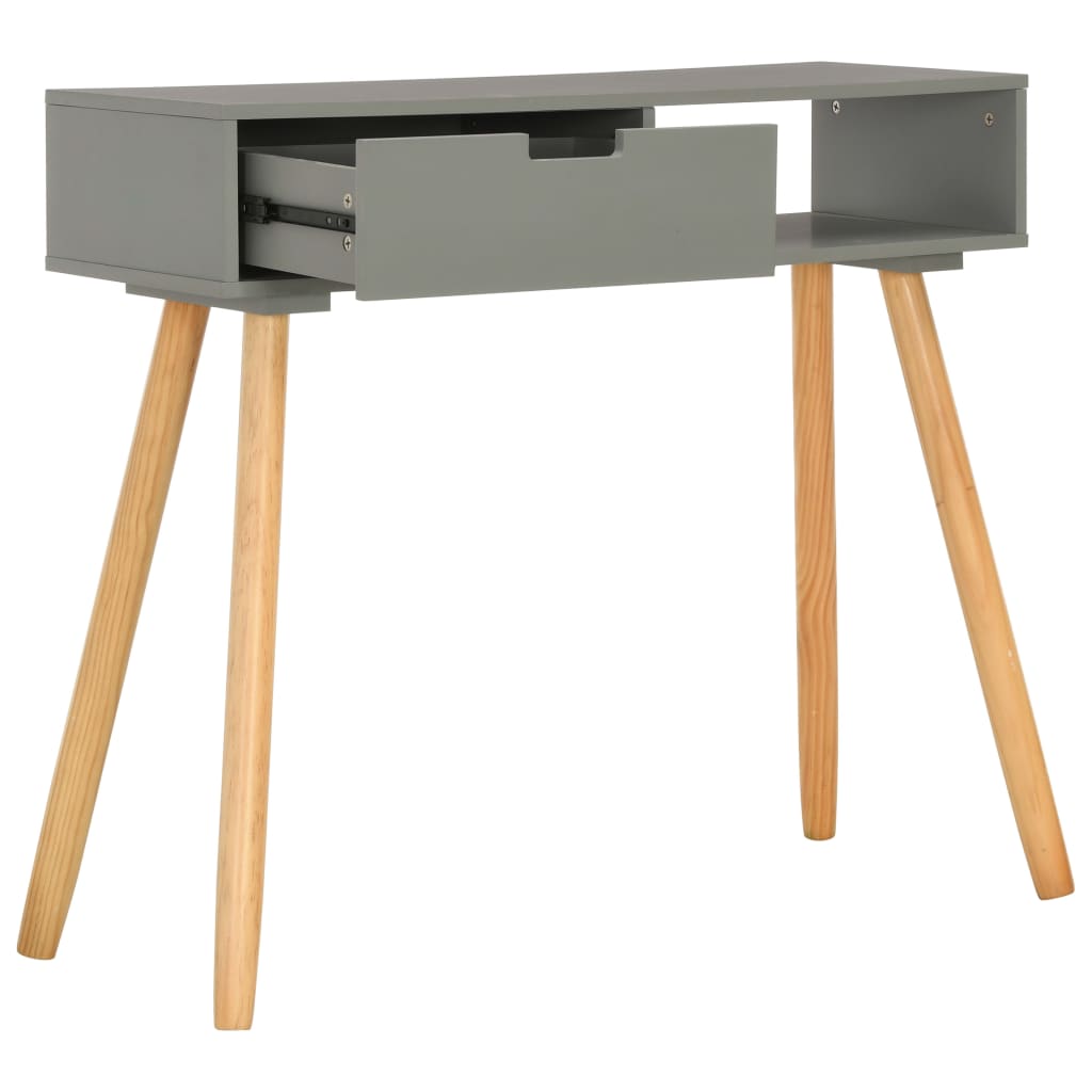 vidaXL Konzolový stolík sivý 80x30x72 cm masívne borovicové drevo