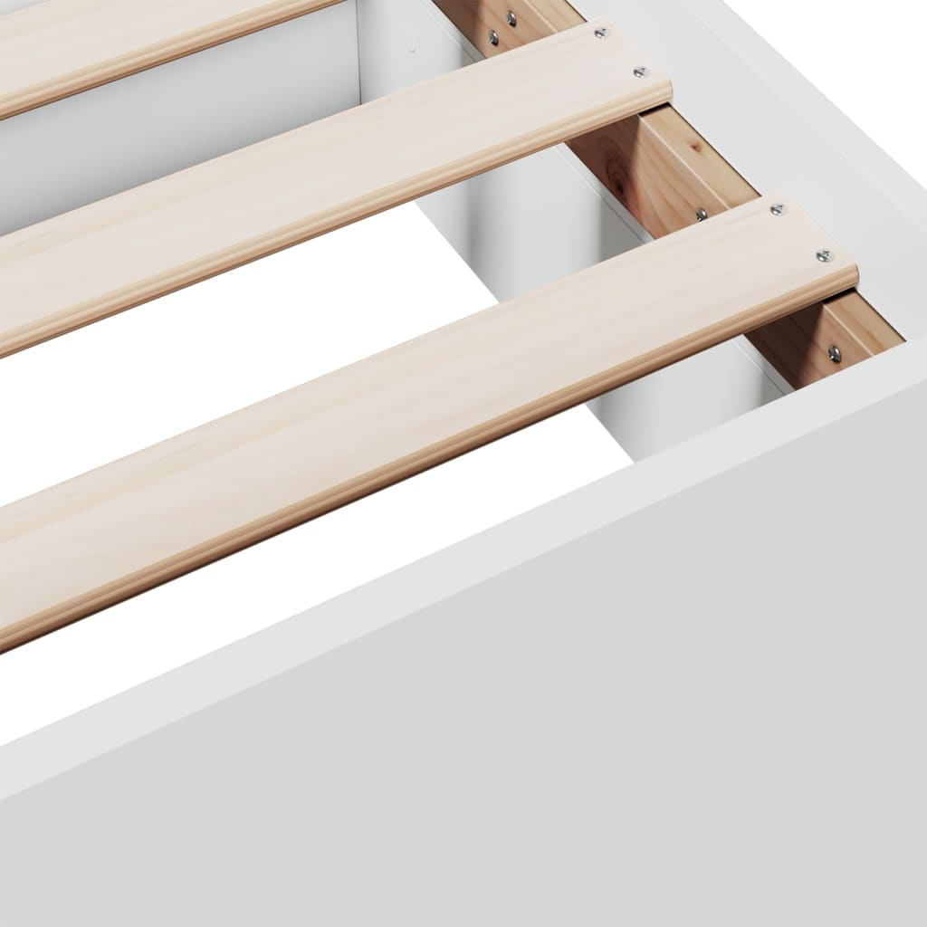 vidaXL Posteľný rám so zásuvkami biely 75x190 cm kompozitné drevo