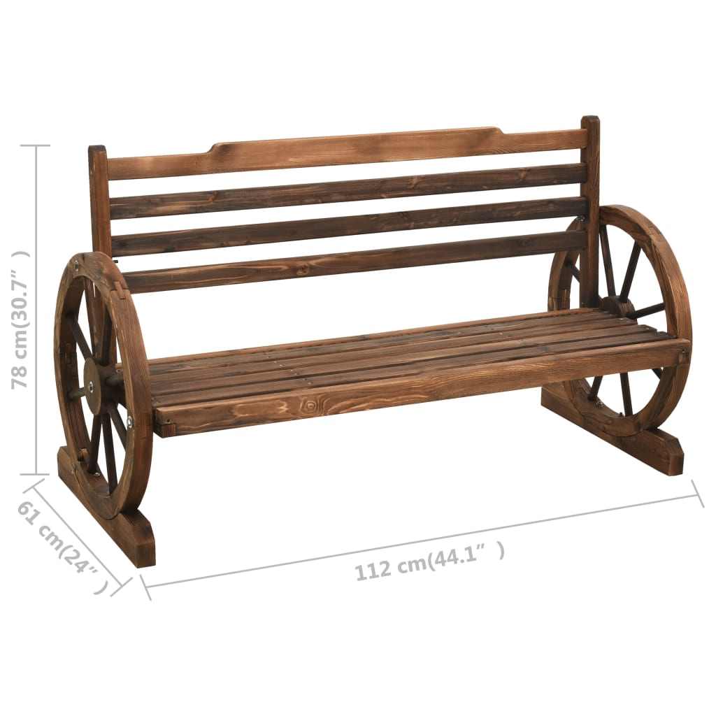 vidaXL Záhradná lavička 112 cm masívne jedľové drevo