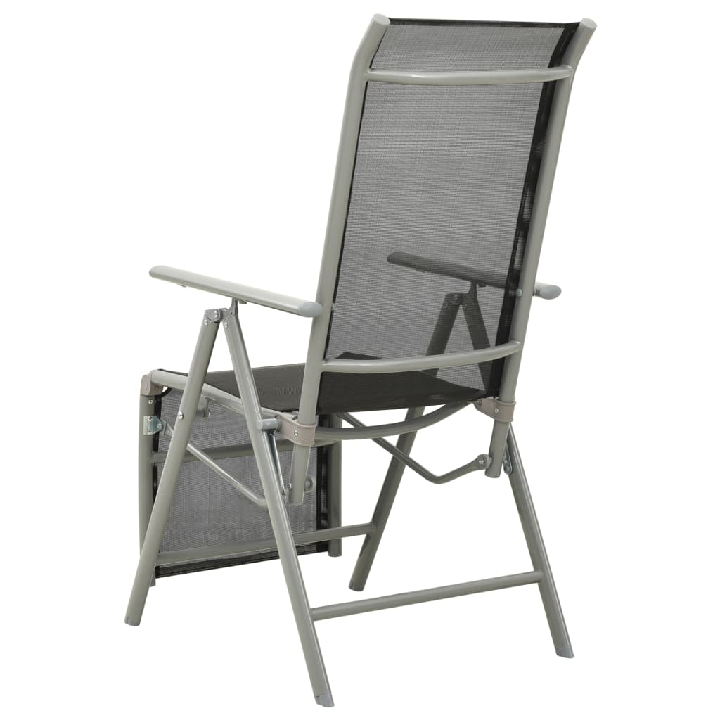 vidaXL Sklápacie záhradné stoličky 2 ks hliník a textilén strieborné