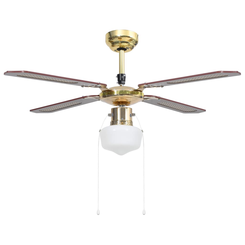 vidaXL Stropný ventilátor s osvetlením 106 cm hnedý
