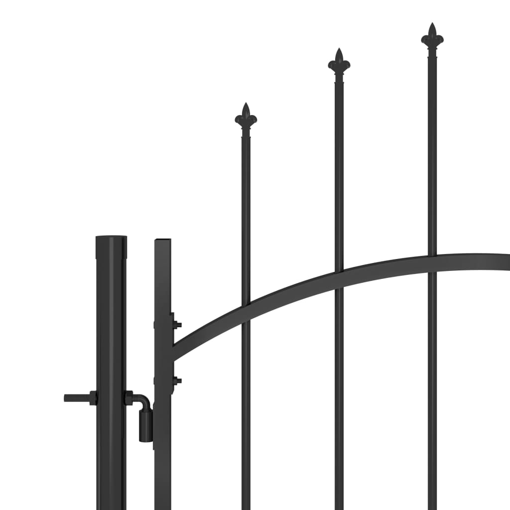 vidaXL Záhradná plotová brána s hrotmi 5x1,5 m, čierna