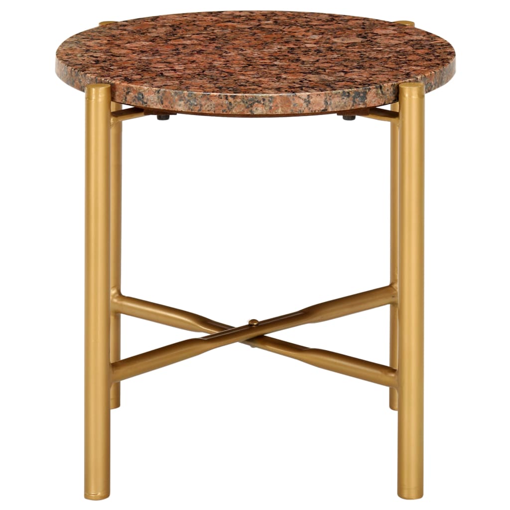 vidaXL Konferenčný stolík hnedý 40x40x40 cm pravý kameň s mramorovou textúrou