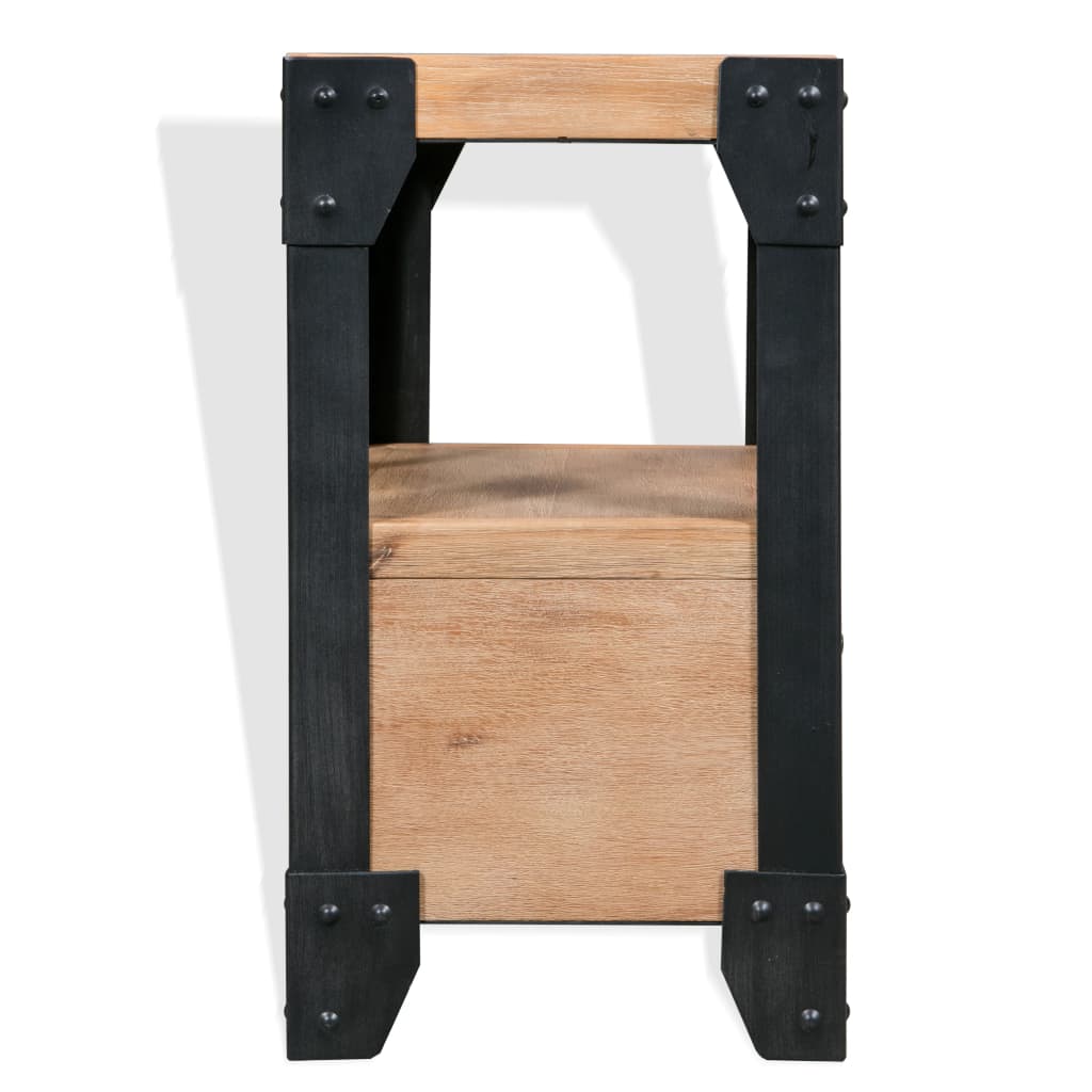 vidaXL Nočný stolík, masívne akáciové drevo, oceľ, 40x30x54 cm