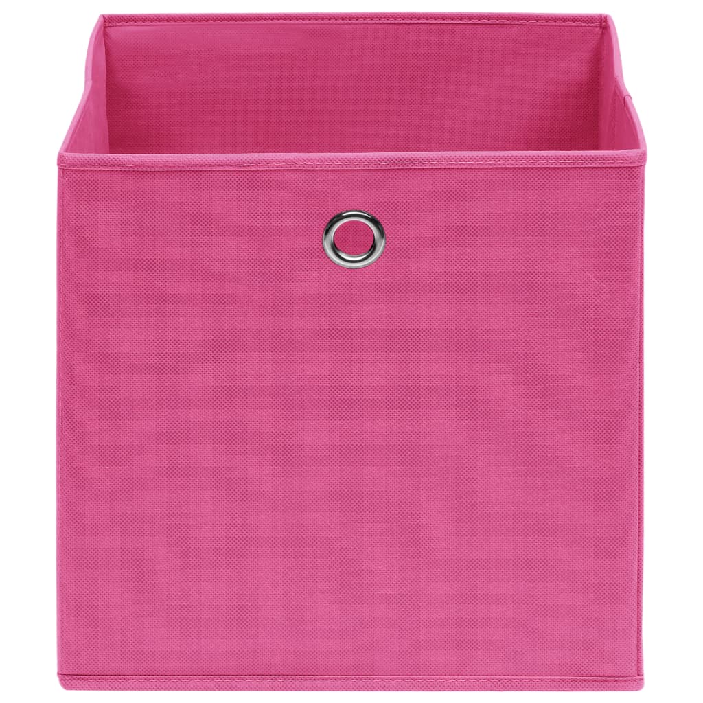 vidaXL Úložné boxy 10 ks, ružové 32x32x32 cm, látka