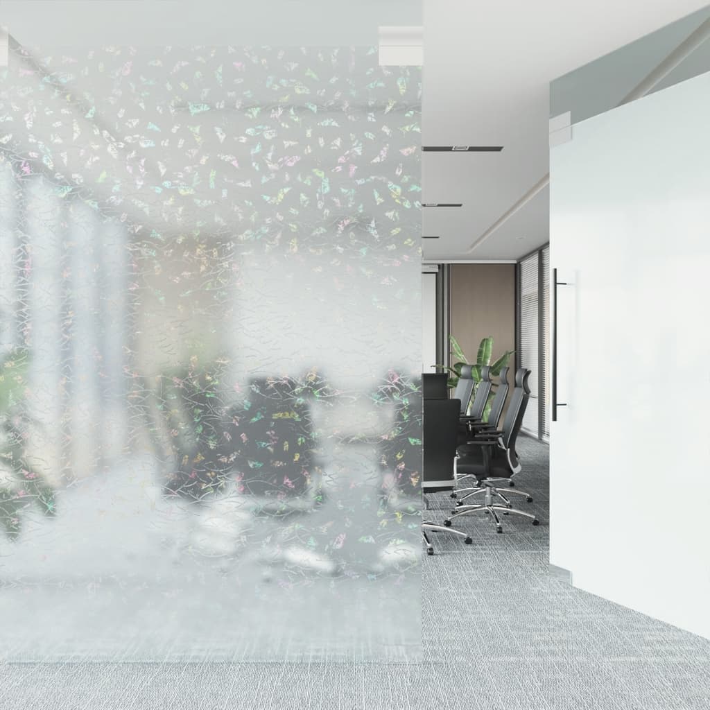 vidaXL Okenná fólia matná 3D dúhový vzor 90x1000 cm PVC