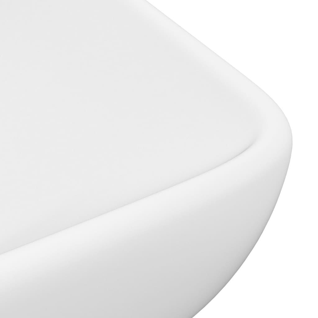 vidaXL Luxusné umývadlo, obdĺžnik, matné biele 71x38 cm, keramika