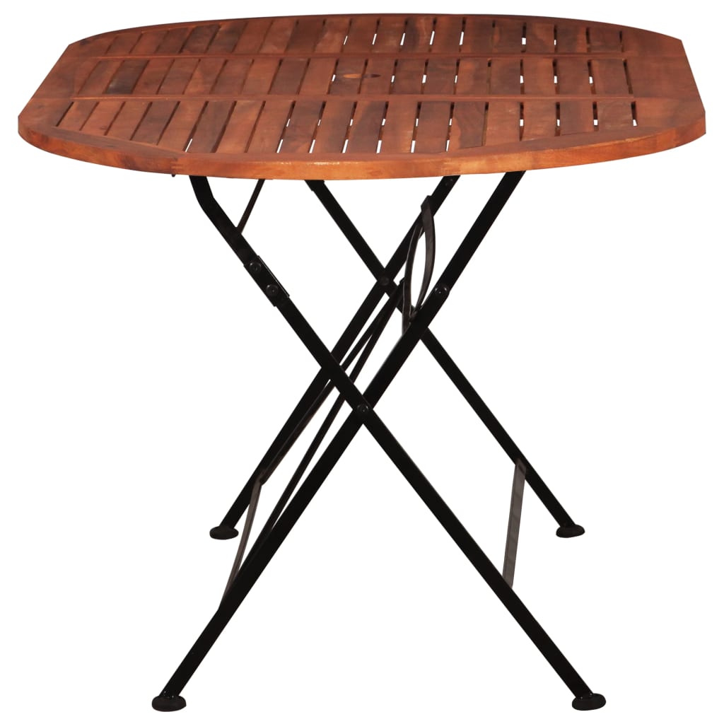 vidaXL Záhradný stôl z akáciového dreva 160x85x74 cm oválny