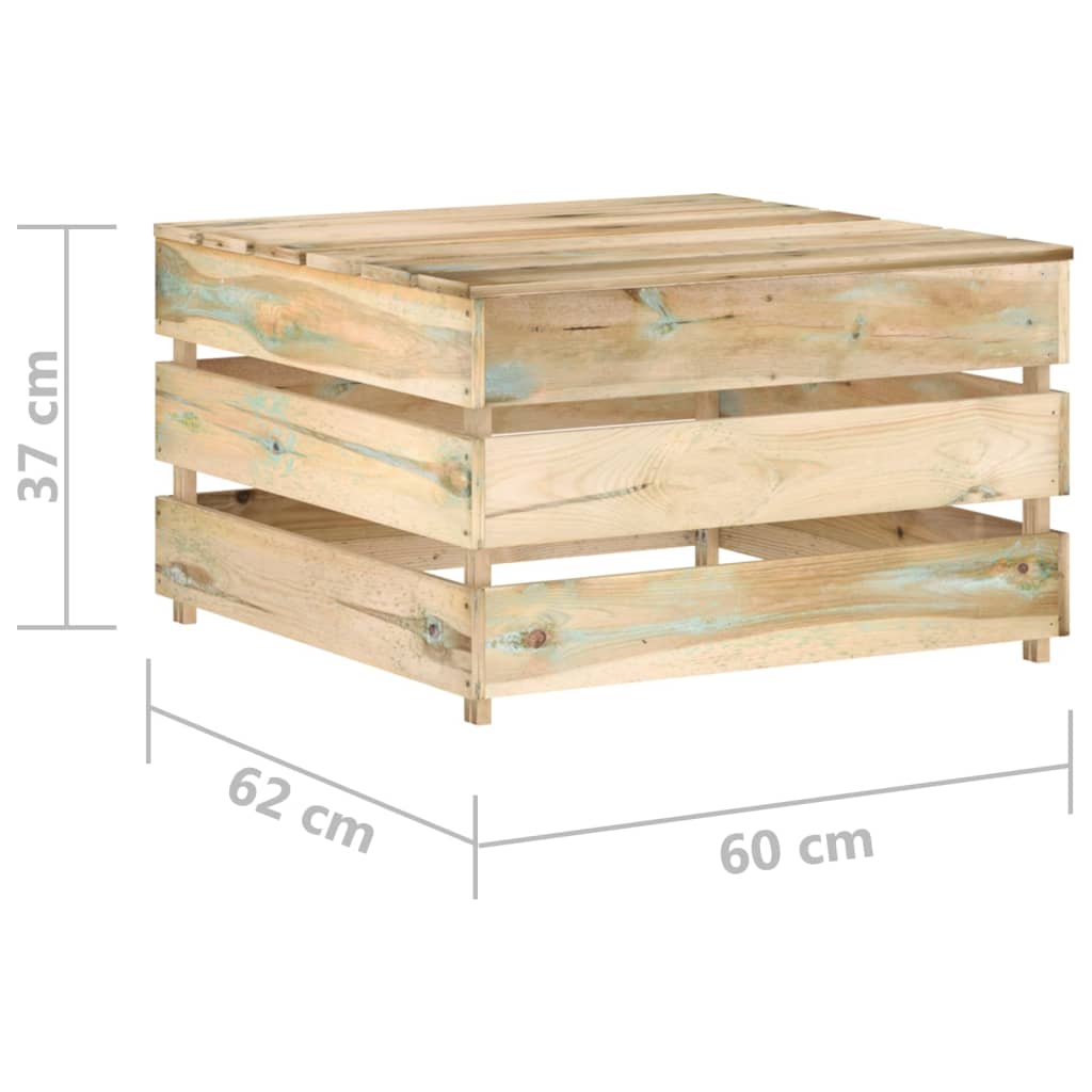 vidaXL 8-dielny záhradný set s podložkami zelené impregnované drevo