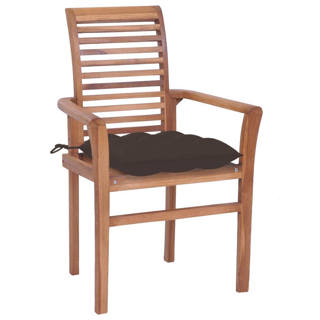vidaXL Jedálenské stoličky 8 ks sivohnedé sedáky tíkový masív