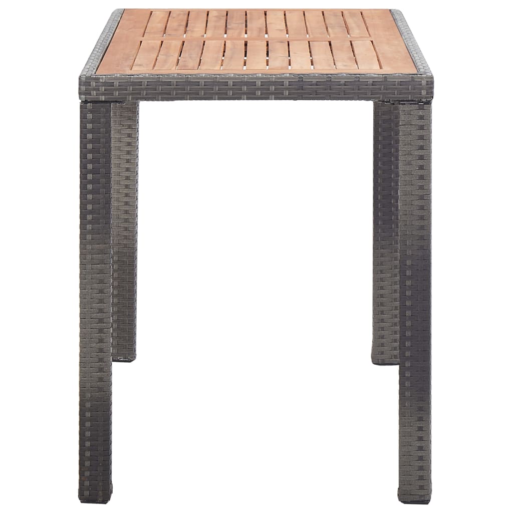 vidaXL Záhradný stôl, antracitovo hnedý 123x60x74 cm, akáciový masív