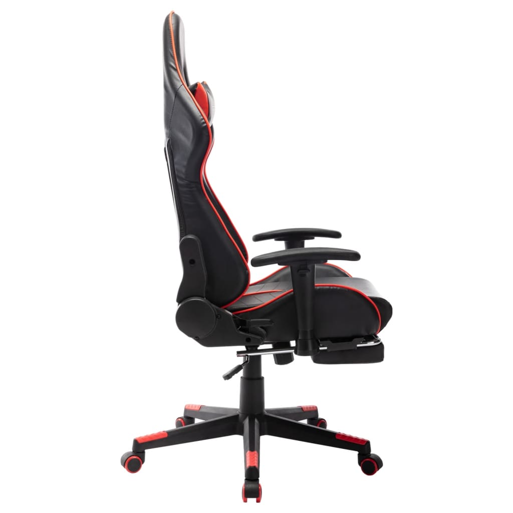 vidaXL Herná stolička s opierkou na nohy čierno-červená umelá koža
