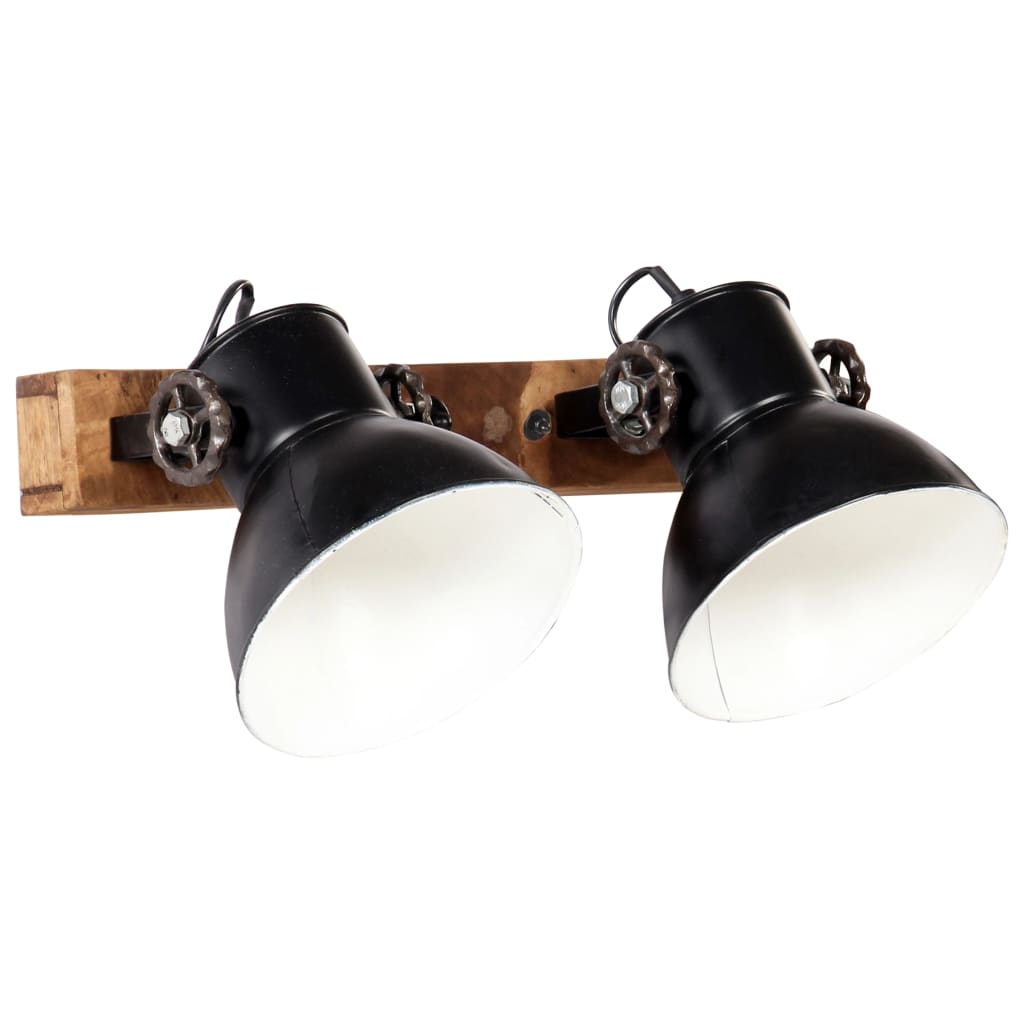vidaXL Industriálna nástenná lampa, čierna 45x25 cm E27