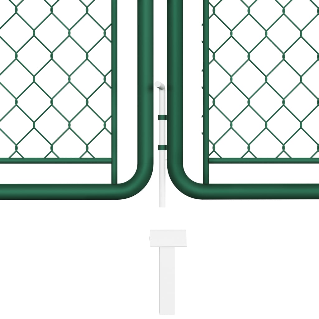 vidaXL Záhradná brána, oceľ 125x395 cm, zelená