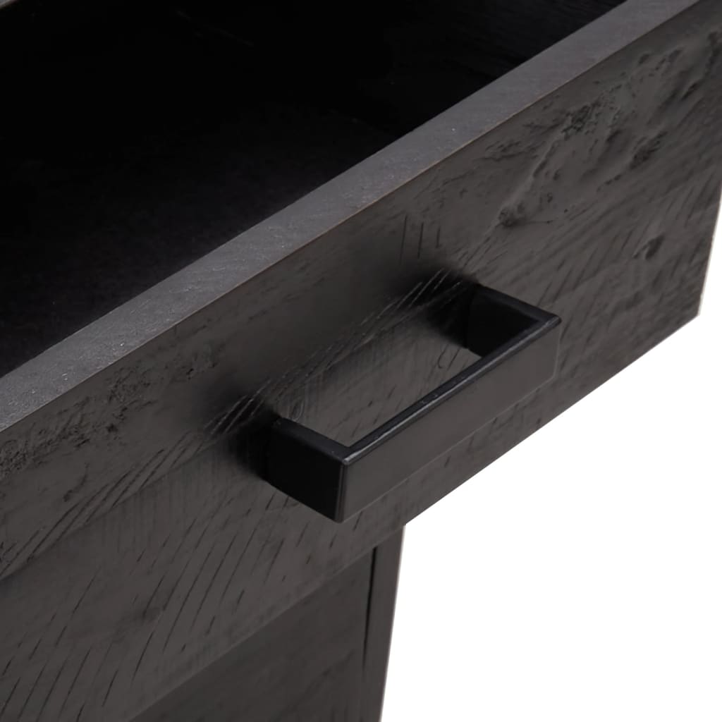 vidaXL Nočný stolík, čierny 36x30x45 cm, borovicový masív