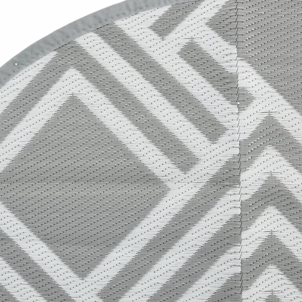 vidaXL Vonkajší koberec sivý Ø120 cm PP