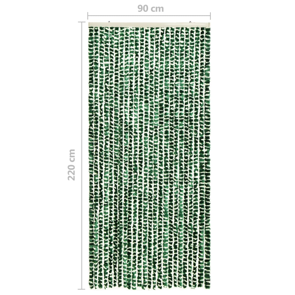 vidaXL Záves proti hmyzu, zelený a biely 90x220 cm, ženilka