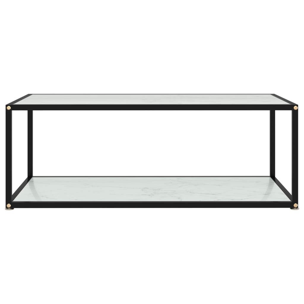 vidaXL Konferenčný stolík, biely 100x50x35 cm, tvrdené sklo