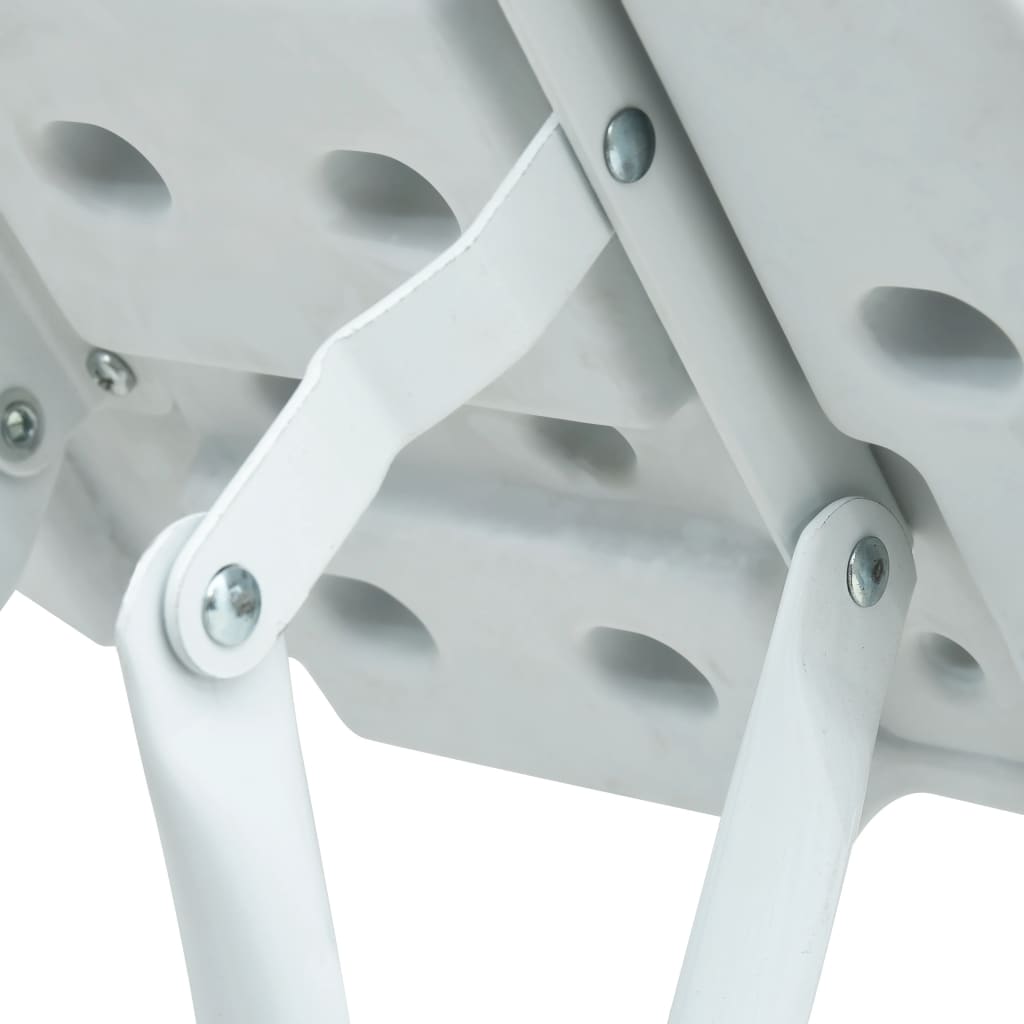vidaXL Skladacie záhradné stoličky 4 ks biele HDPE ratanový vzhľad