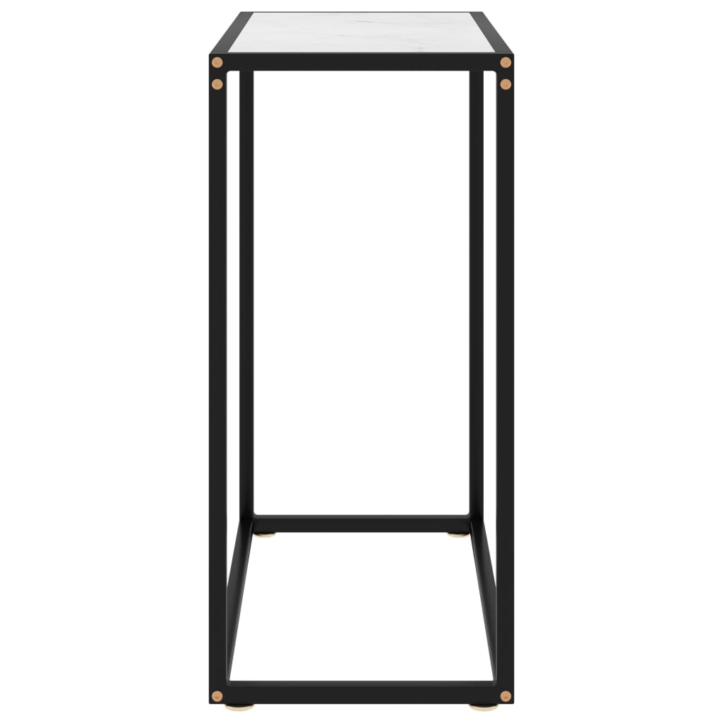 vidaXL Konzolový stolík biely 60x35x75 cm tvrdené sklo