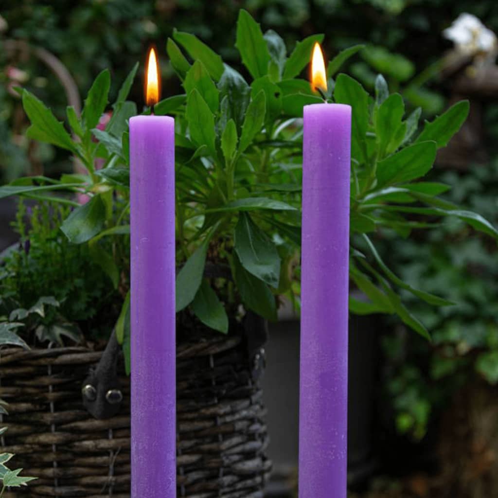 Bolsius Stolové sviečky Shine 16 ks 27 cm, žiarivo fialové