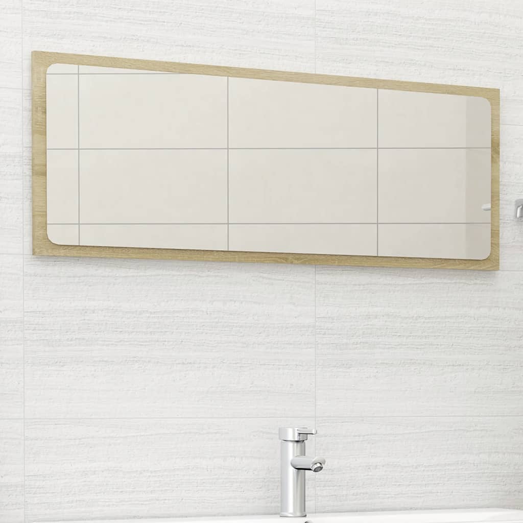 vidaXL Kúpeľňové zrkadlo, dub sonoma 100x1,5x37 cm, kompozitné drevo