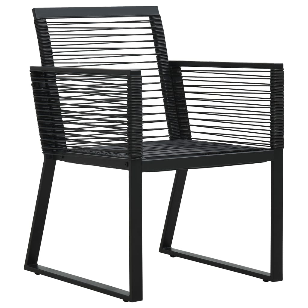 vidaXL Záhradné stoličky 2 ks, čierne, PVC ratan