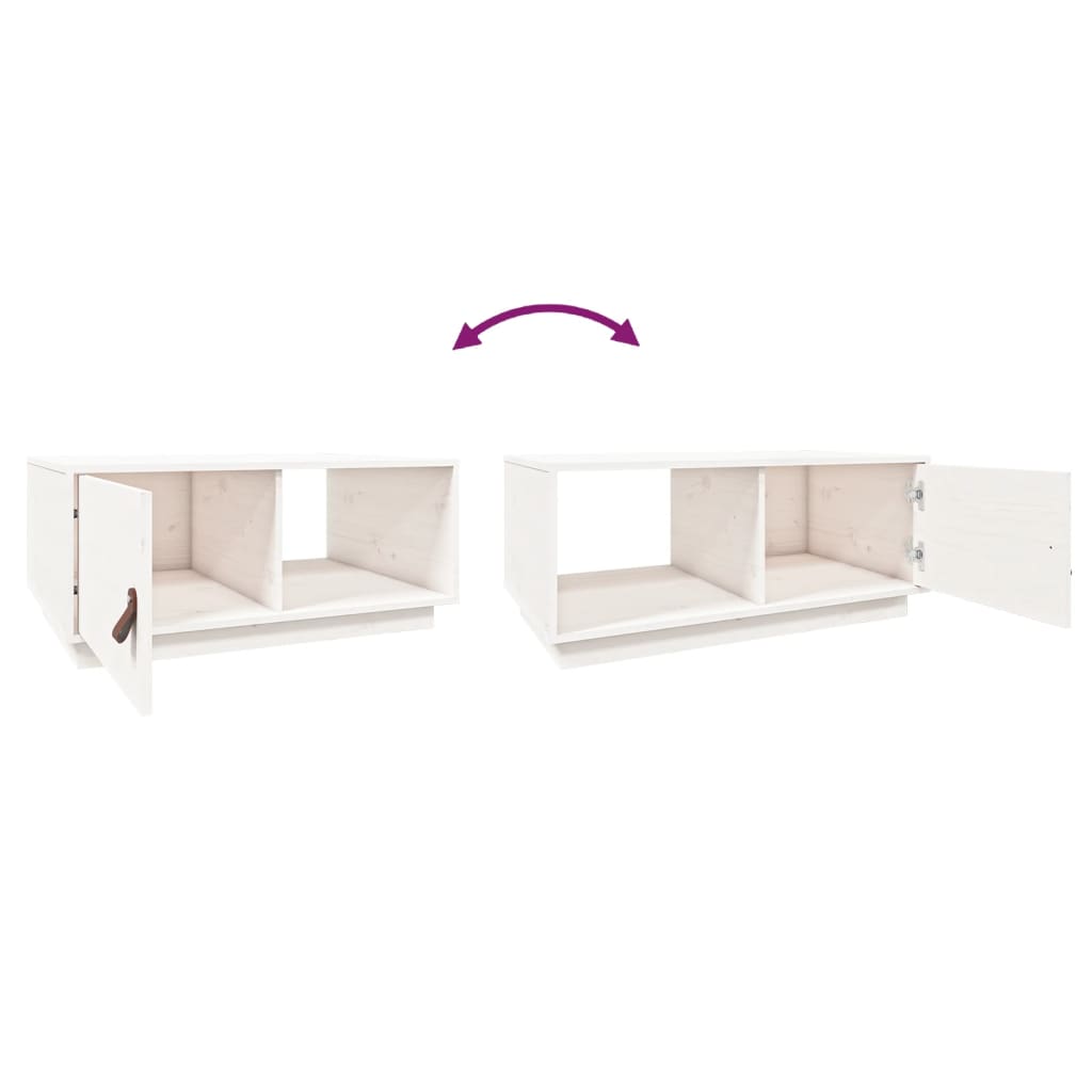 vidaXL Konferenčný stolík biely 80x50x35,5 cm borovicový masív