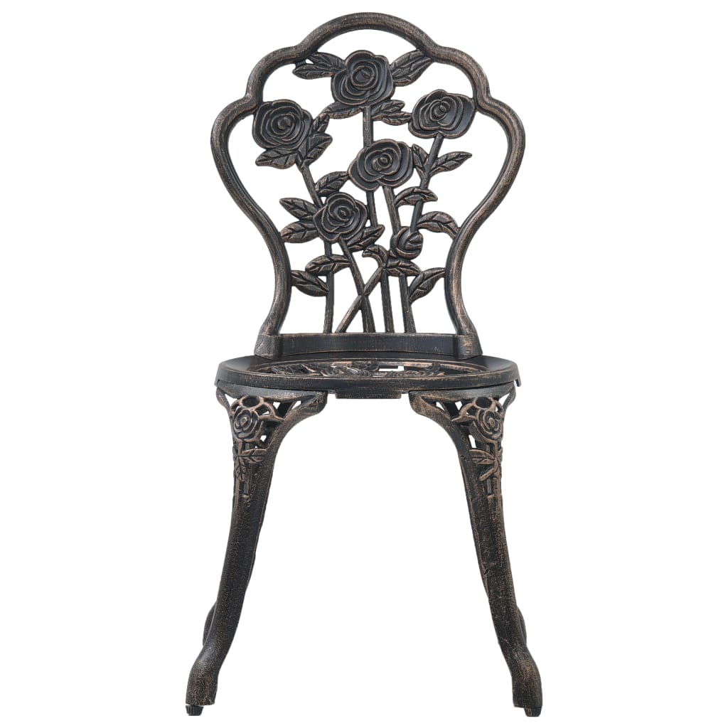 vidaXL Bistro stoličky 2 ks, bronzové, odlievaný hliník