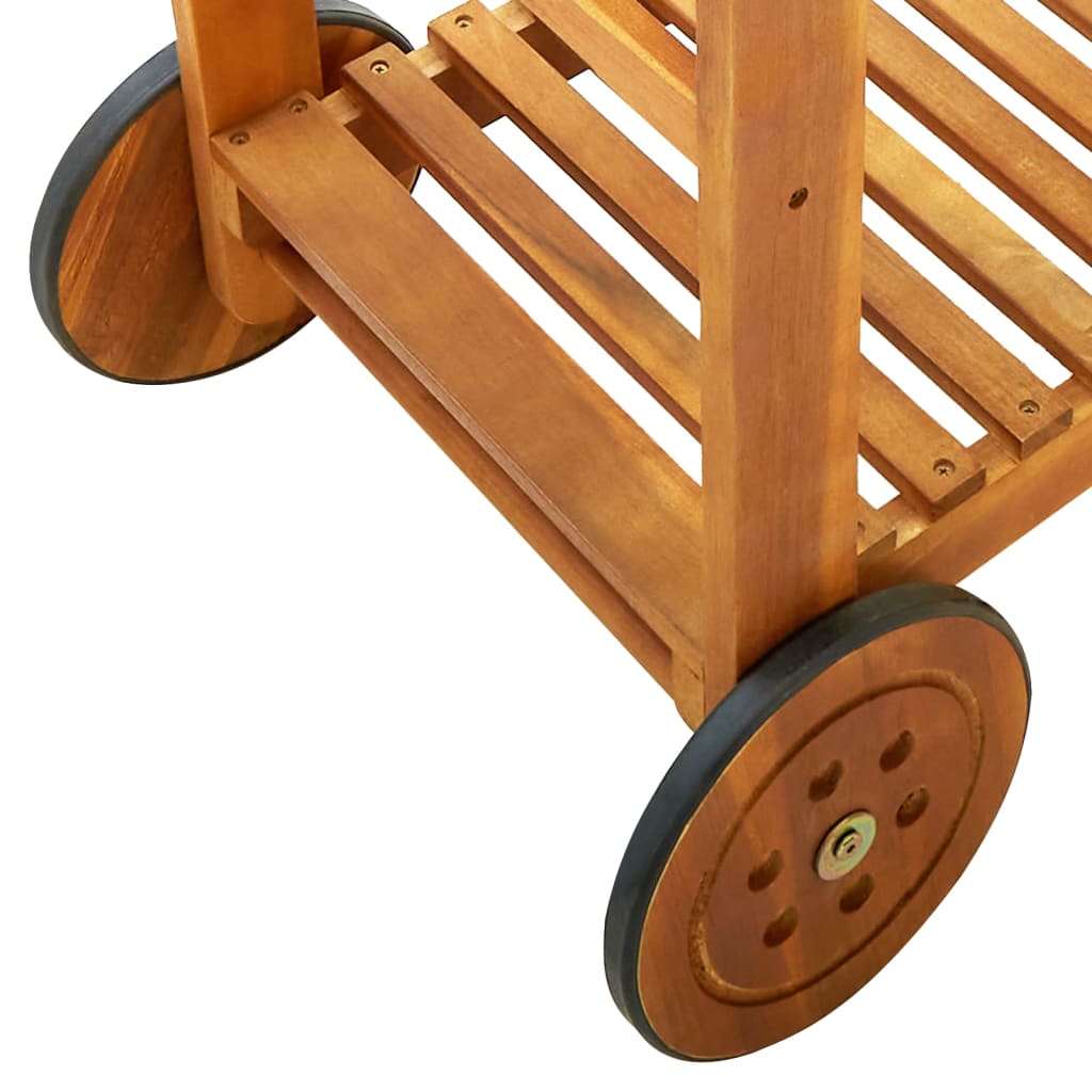vidaXL Záhradný servírovací vozík z akáciového dreva 92x43,5x141,5 cm