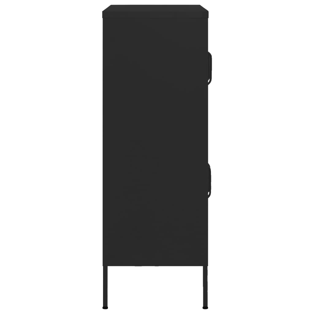 vidaXL Úložná skrinka čierna 80x35x101,5 cm oceľ