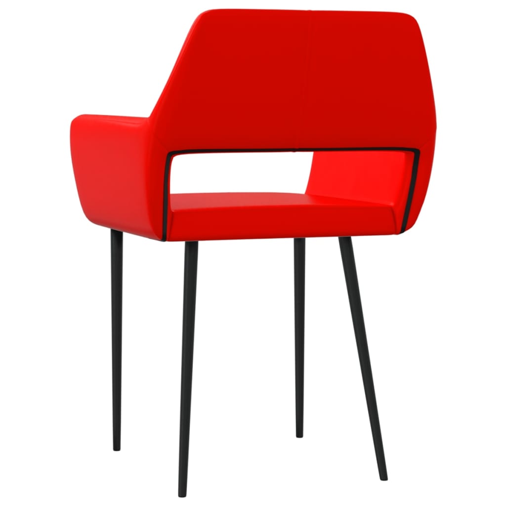 vidaXL Jedálenské stoličky 4 ks červené umelá koža
