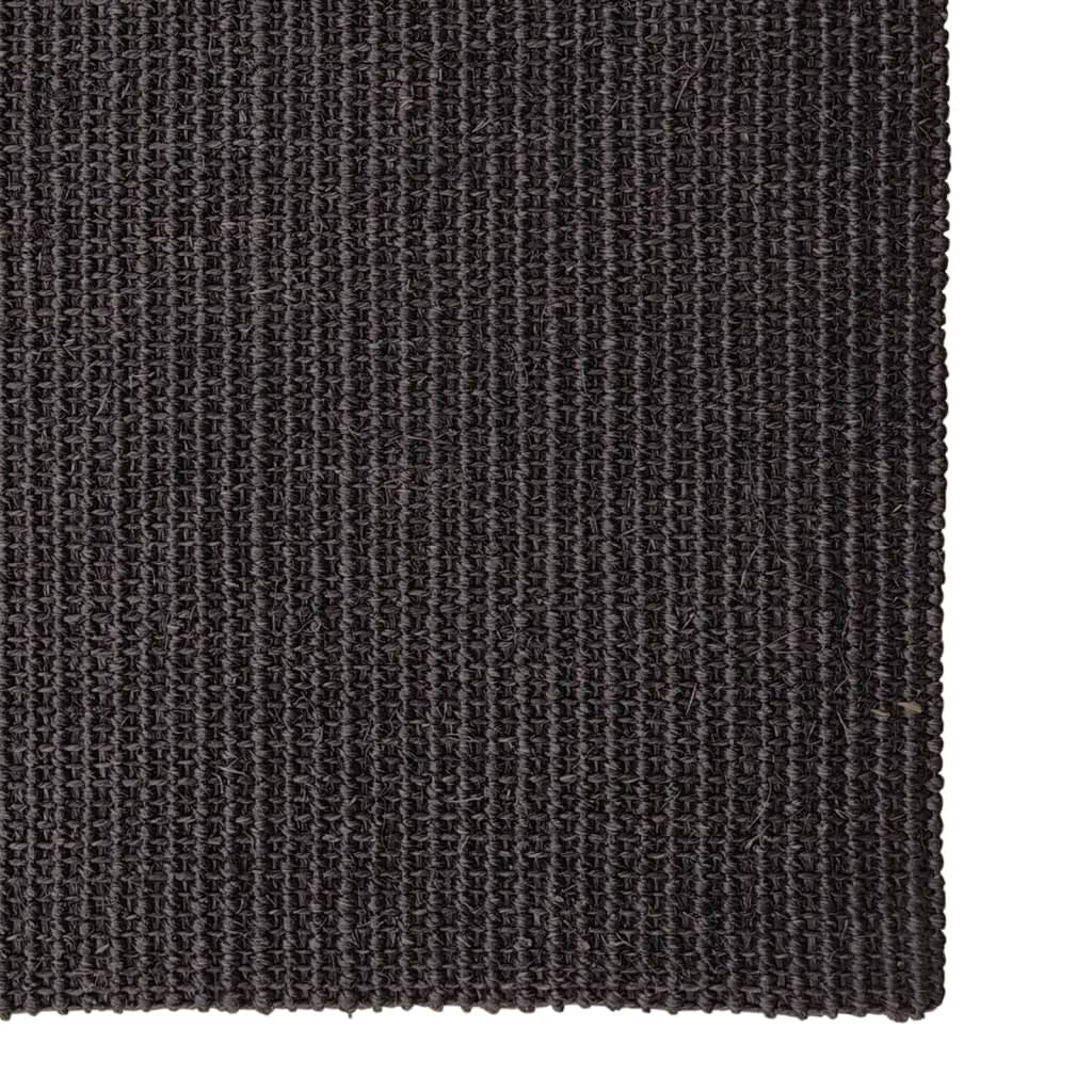 vidaXL Koberec prírodný sisal 100x250 cm čierny