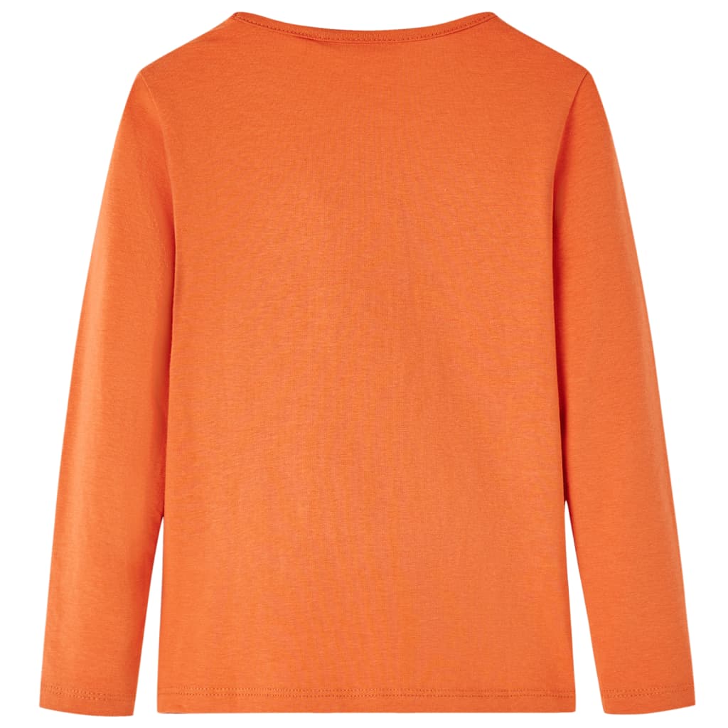 Detské tričko s dlhými rukávmi spálená oranžová 92