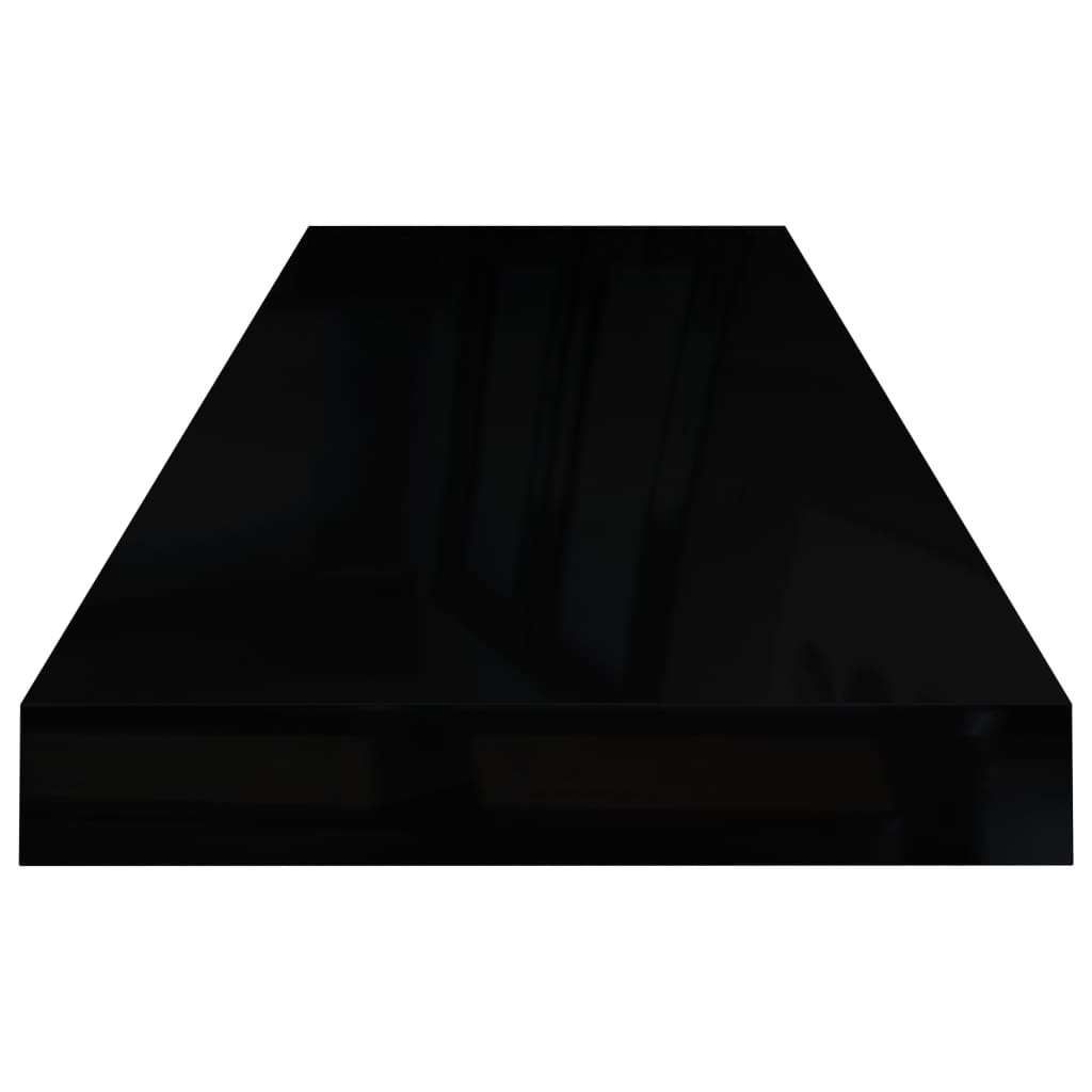 vidaXL Plávajúca nástenná polica, lesklá čierna 80x23,5x3,8 cm, MDF