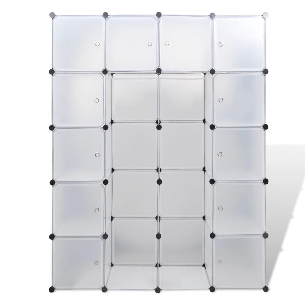 vidaXL Modulárna skrinka so 14 priečinkami, biela 37x146x180,5 cm