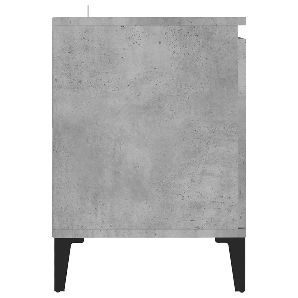 vidaXL TV stolík nožičky z kovu betónový sivý 103,5x35x50 cm