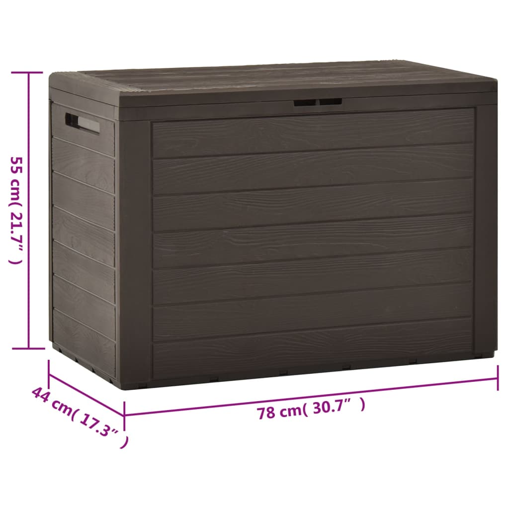 vidaXL Záhradný úložný box hnedý 78x44x55 cm
