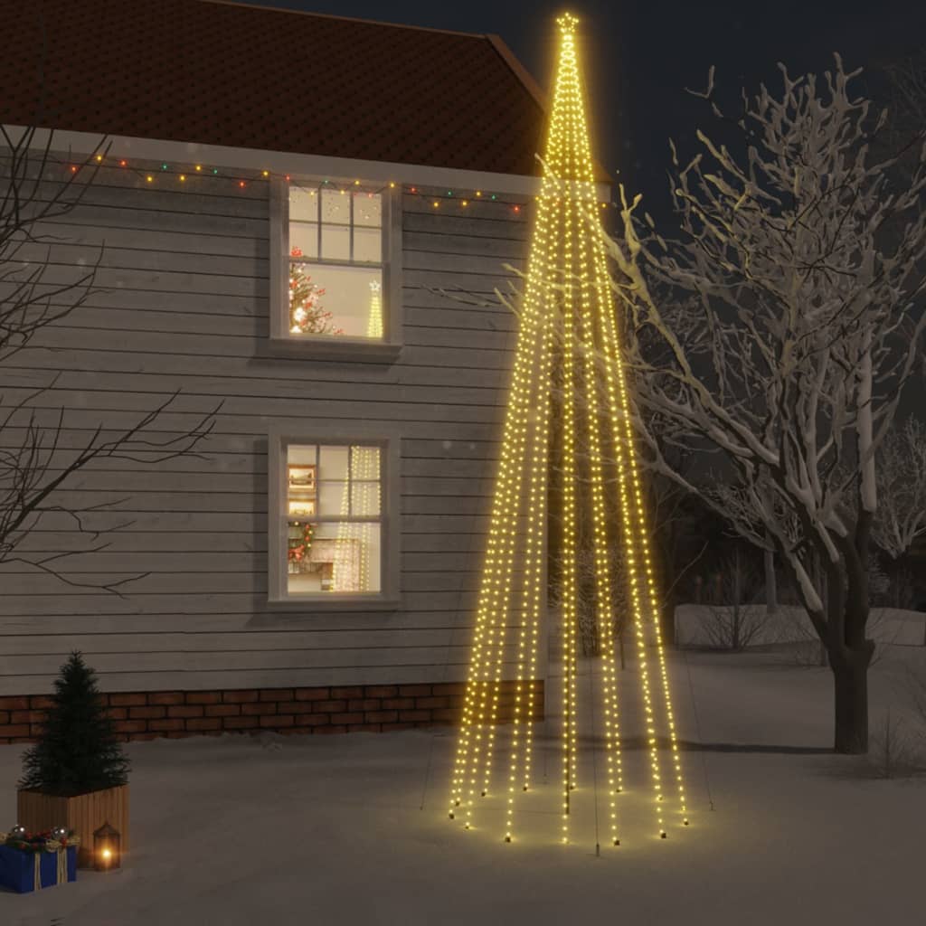 vidaXL Vianočný stromček so špicom 1134 teplých bielych LED 800 cm