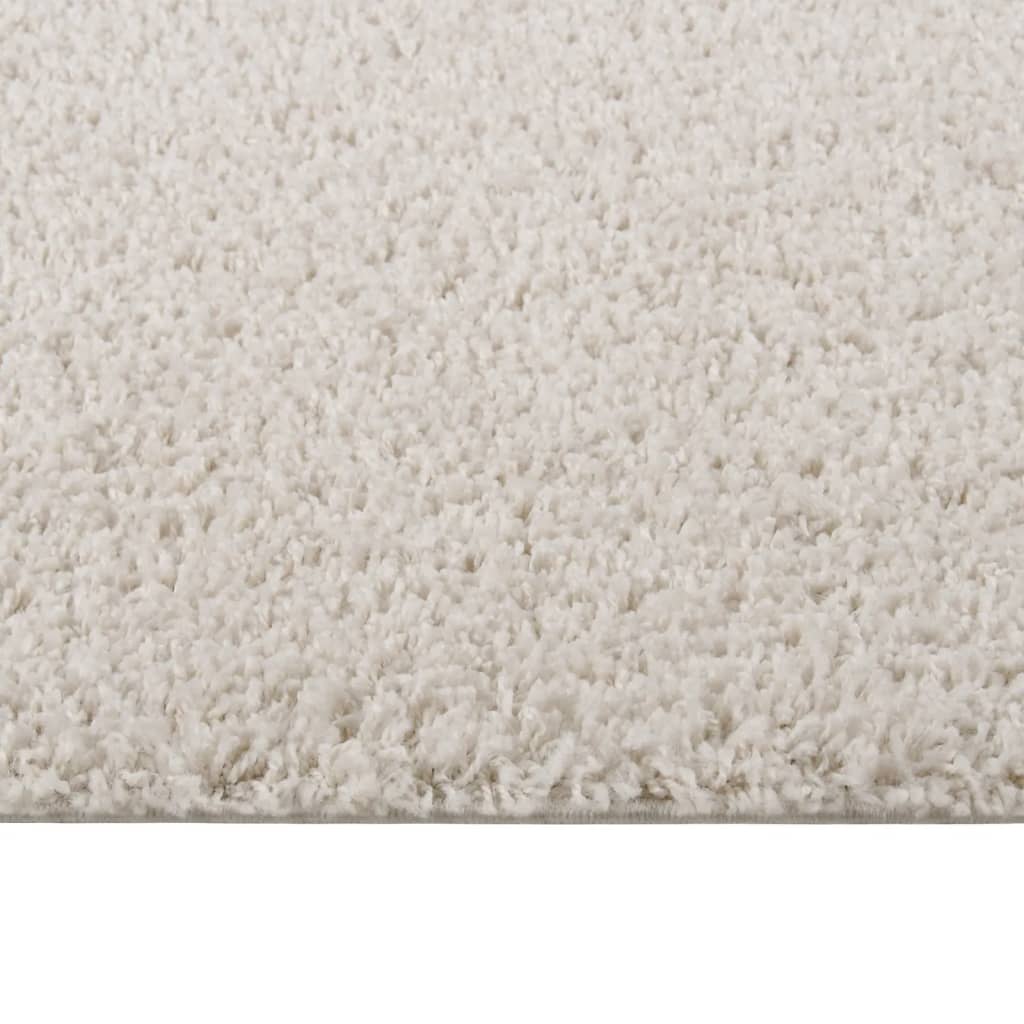 vidaXL Chlpatý koberec s vysokým vlasom krémový 120x170 cm