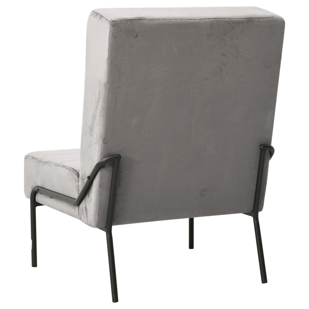 vidaXL Relaxačná stolička 65x79x87 cm svetlosivá zamat