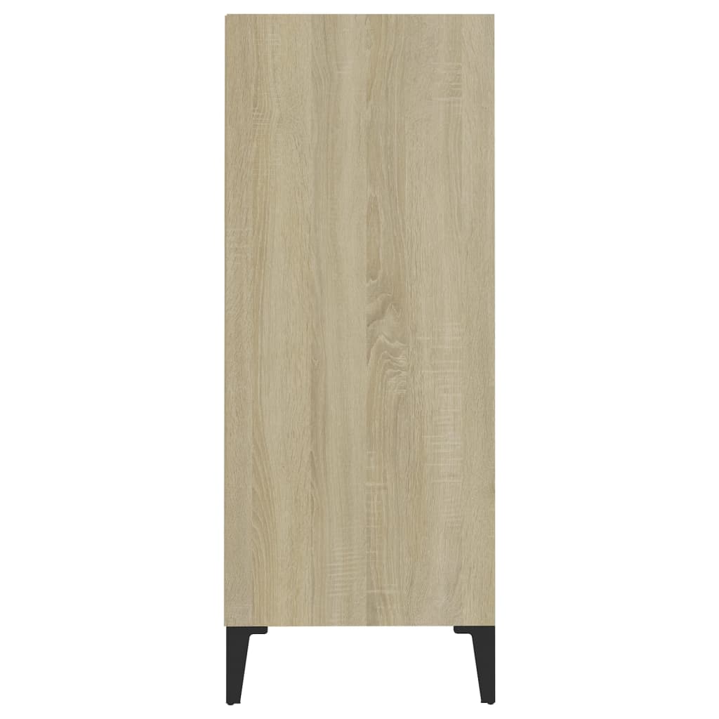 vidaXL Komoda, biela a dub sonoma 57x35x90 cm, kompozitné drevo
