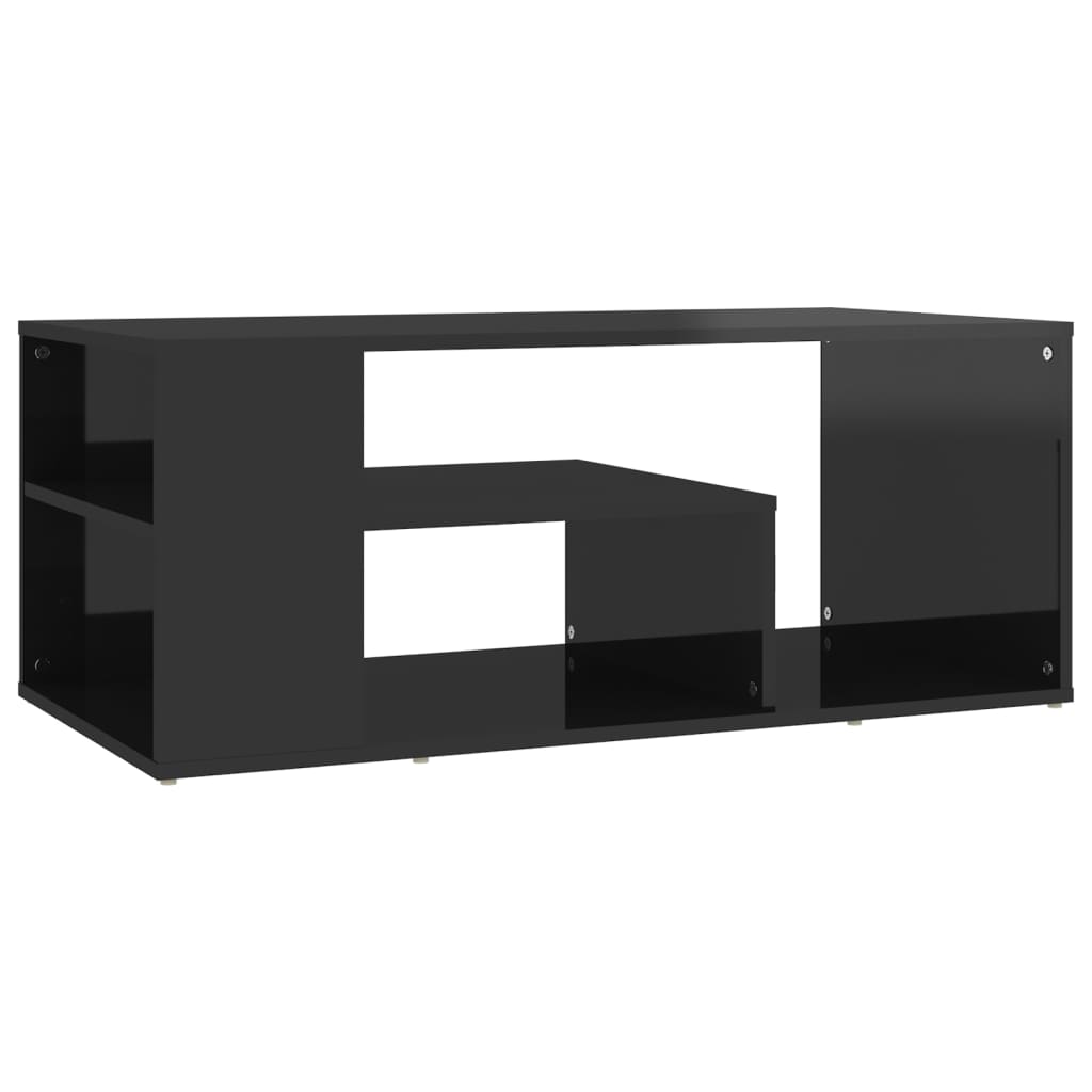 vidaXL Konferenčný stolík lesklý čierny 100x50x40 cm drevotrieska