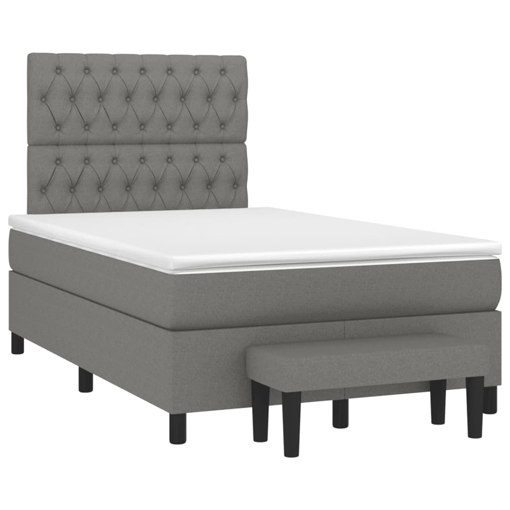 vidaXL Boxspring posteľ s matracom, tmavosivá 120x190 cm, látka