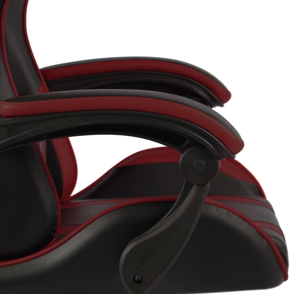 vidaXL Herná stolička s opierkou na nohy čierna a vínová umelá koža