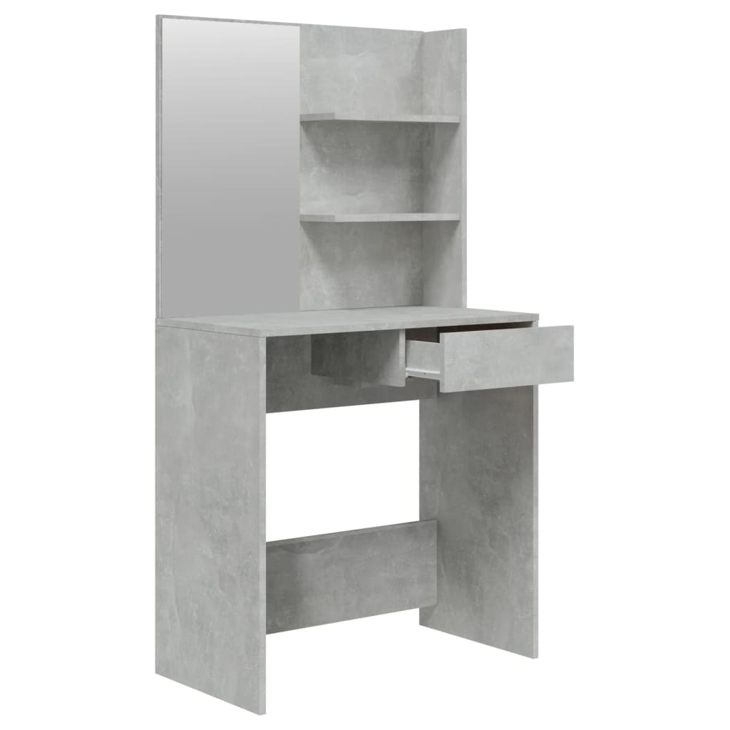 vidaXL Toaletný stolík so zrkadlom betónový sivý 74,5x40x141 cm