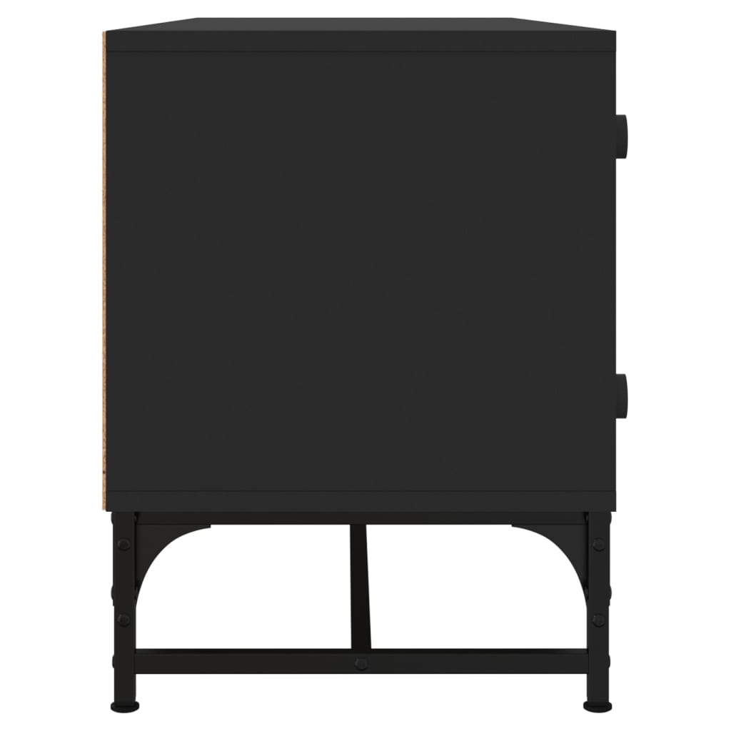 vidaXL TV skrinka so sklenenými dvierkami čierna 102x37x50 cm