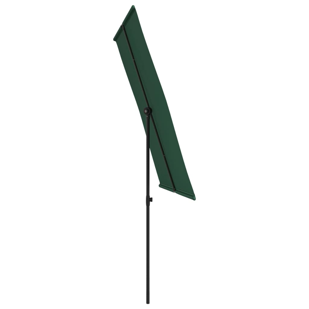 vidaXL Vonkajší slnečník s hliníkovou tyčou 2x1,5 m, zelený