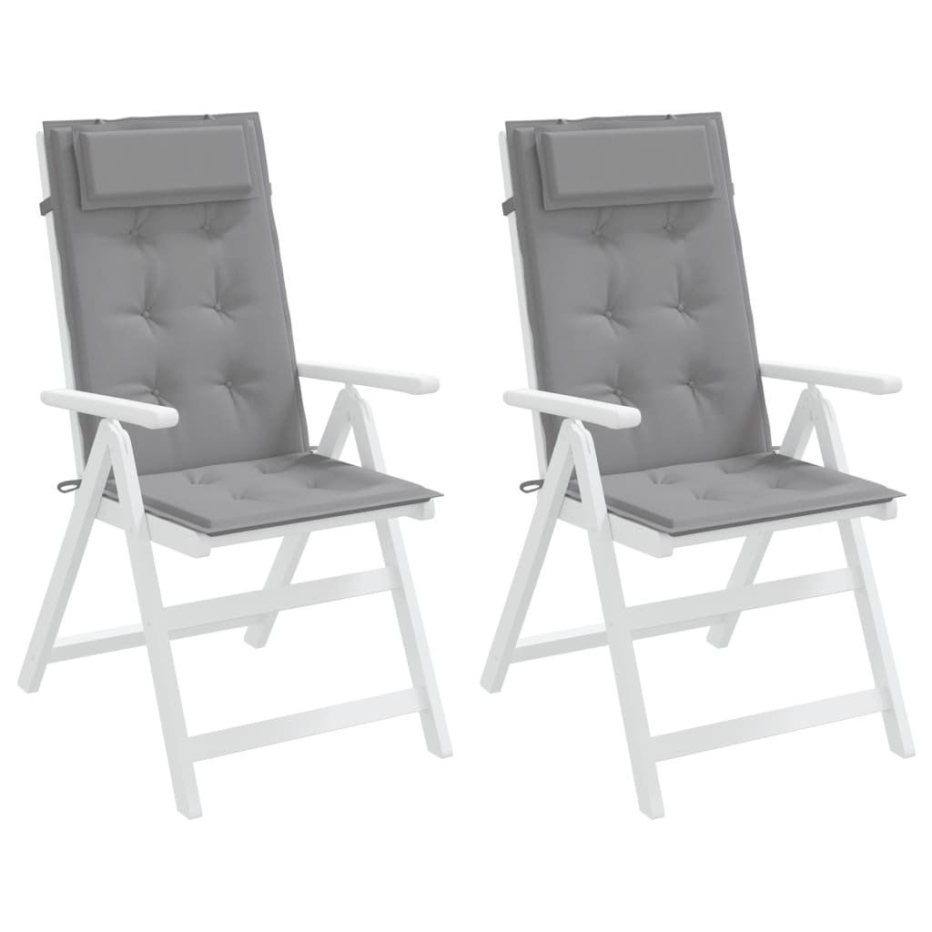vidaXL Podušky na stoličky s vysokým operadlom 2 ks sivé látka